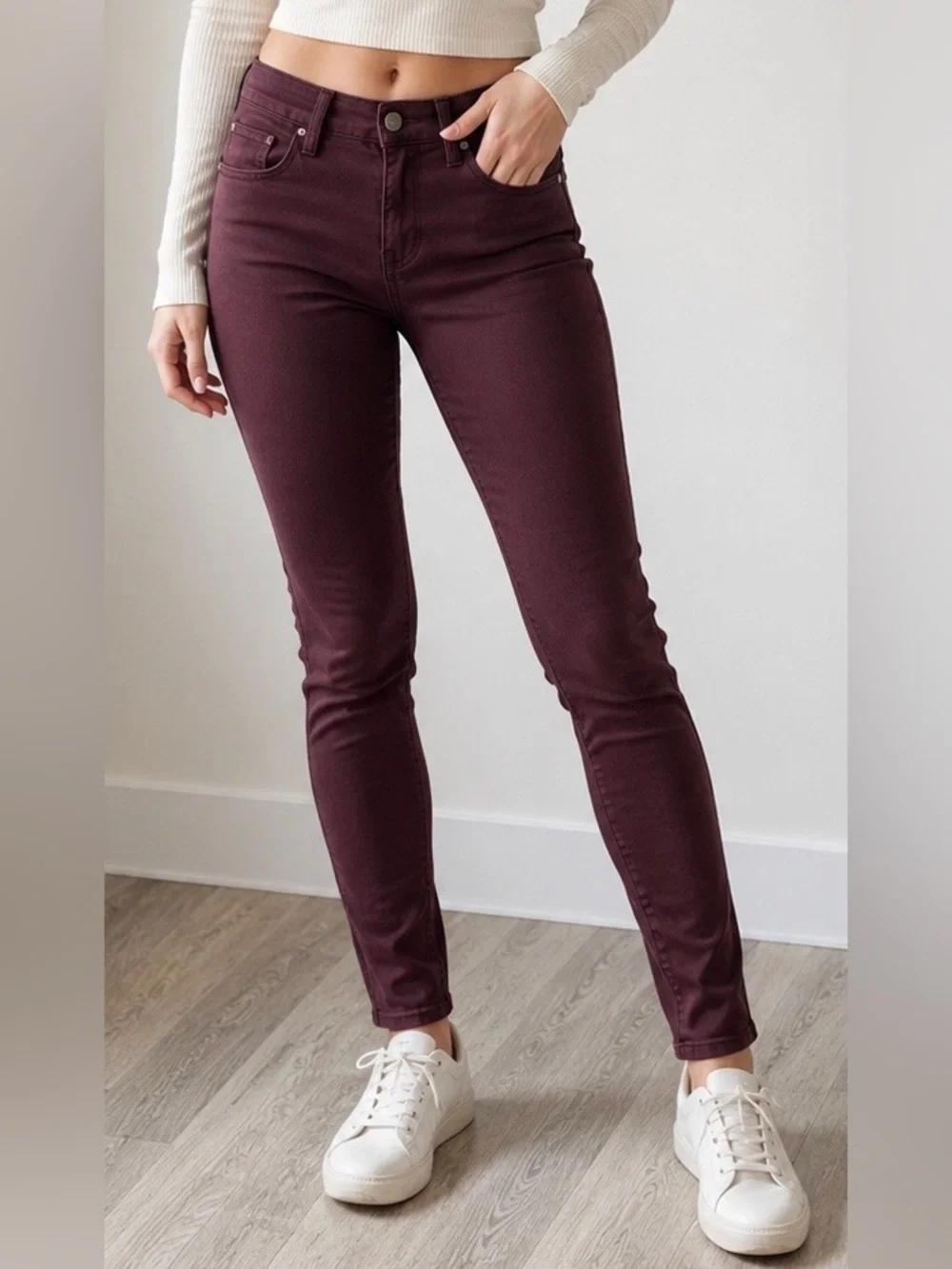 PacSun Burgundy Low Rise Skinny Jeans Size 23/00